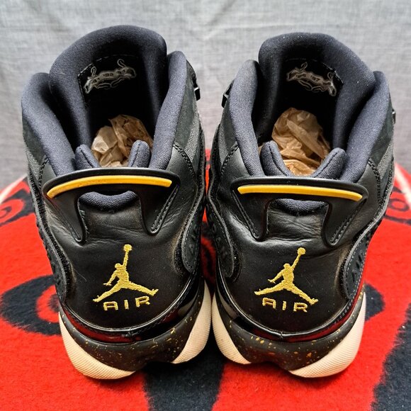 %Nike Jordan SIZE 13 Men 6 Rings 322992-007 Black Metallic Gold AJ20 main image 9